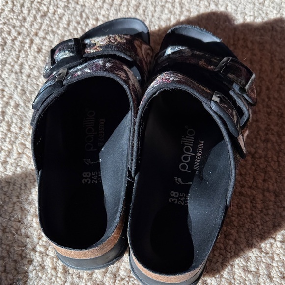 Birkenstock Black Floral Buckle Sandals - Picture 2 of 5